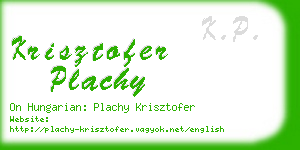 krisztofer plachy business card